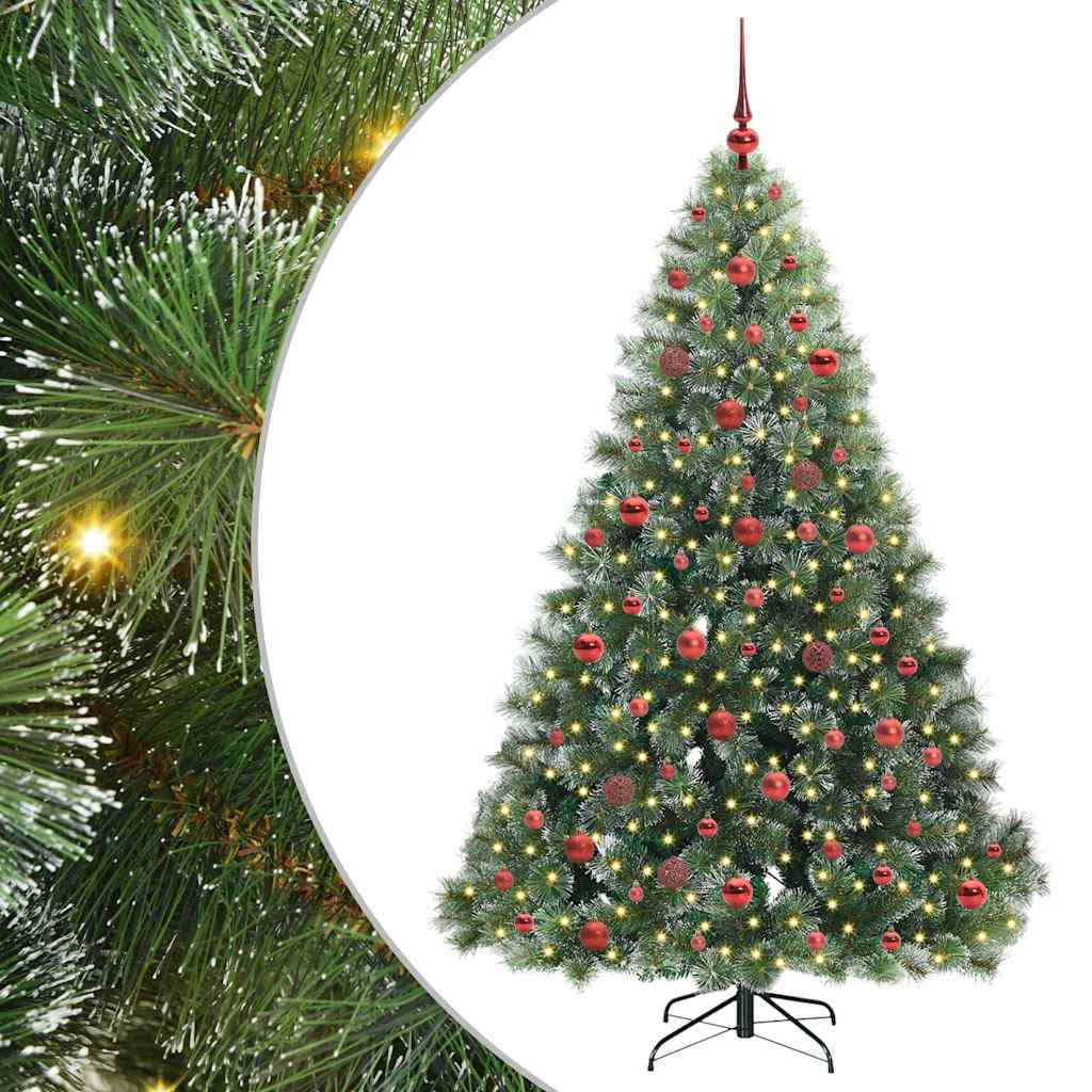 Albero di Natale artificiale con 300 LED Verde 180 cm PE e PVC