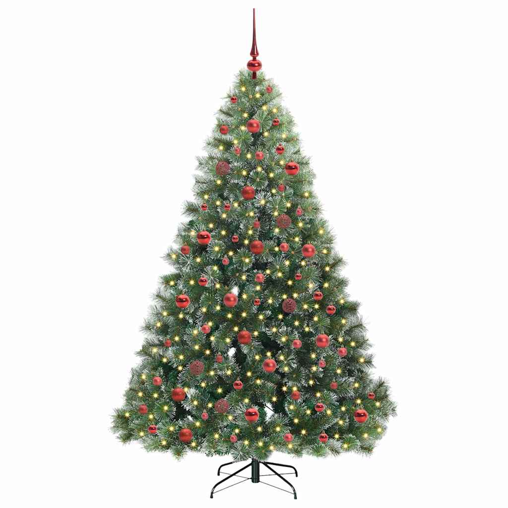 Albero di Natale artificiale con 300 LED Verde 180 cm PE e PVC