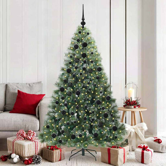 Albero di Natale artificiale con 300 LED Verde 180 cm PE e PVC