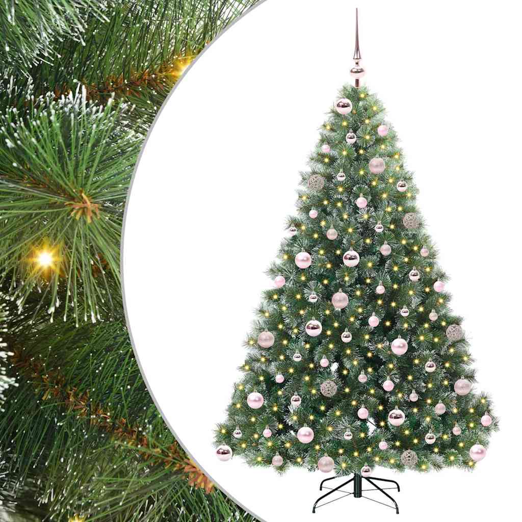 Albero di Natale artificiale con 300 LED Verde 180 cm PE e PVC