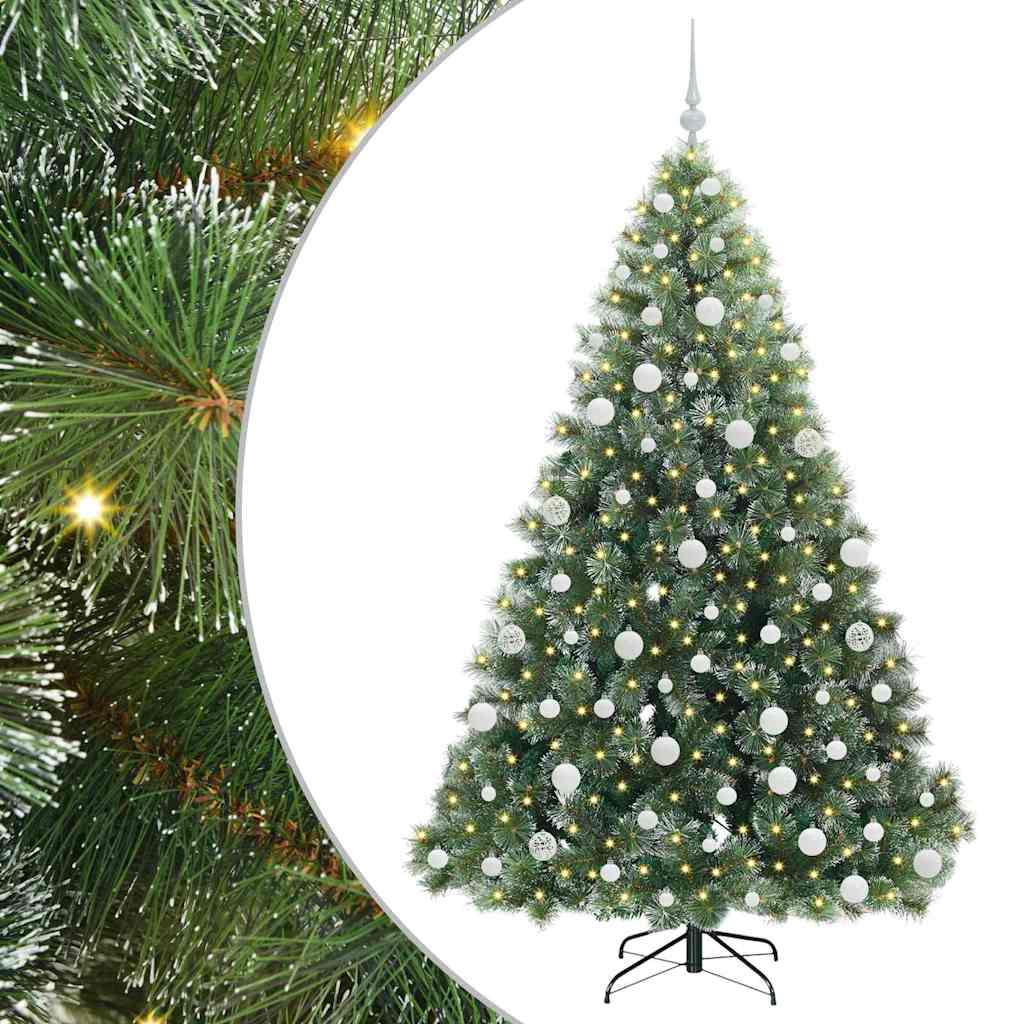 Albero di Natale artificiale con 300 LED Verde 180 cm PE e PVC