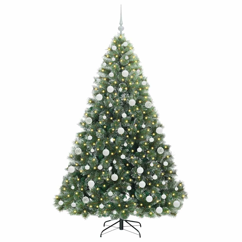 Albero di Natale artificiale con 300 LED Verde 180 cm PE e PVC