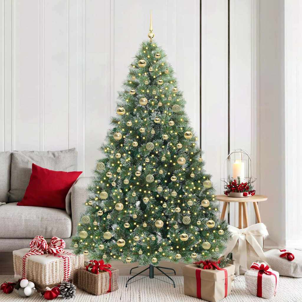 Albero di Natale artificiale con 300 LED Verde 180 cm PE e PVC