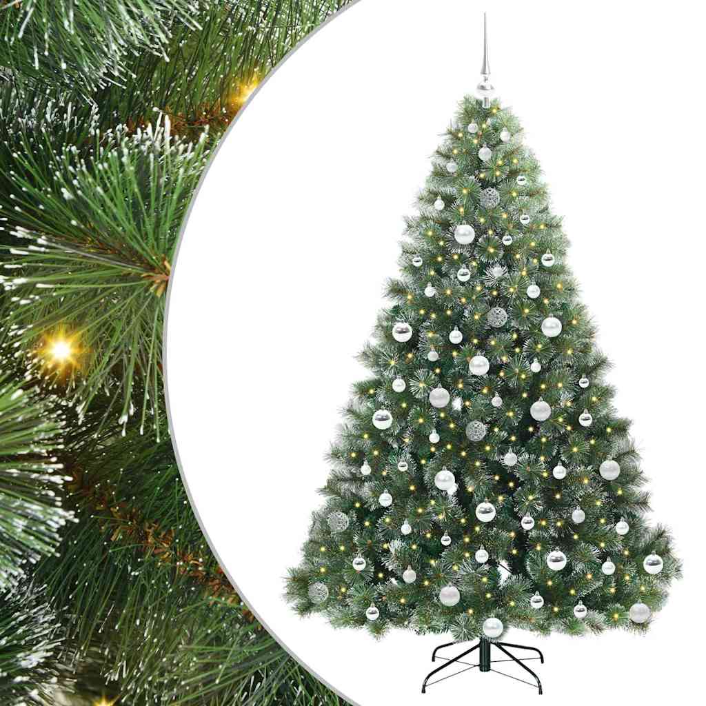 Albero di Natale artificiale con 300 LED Verde 180 cm PE e PVC