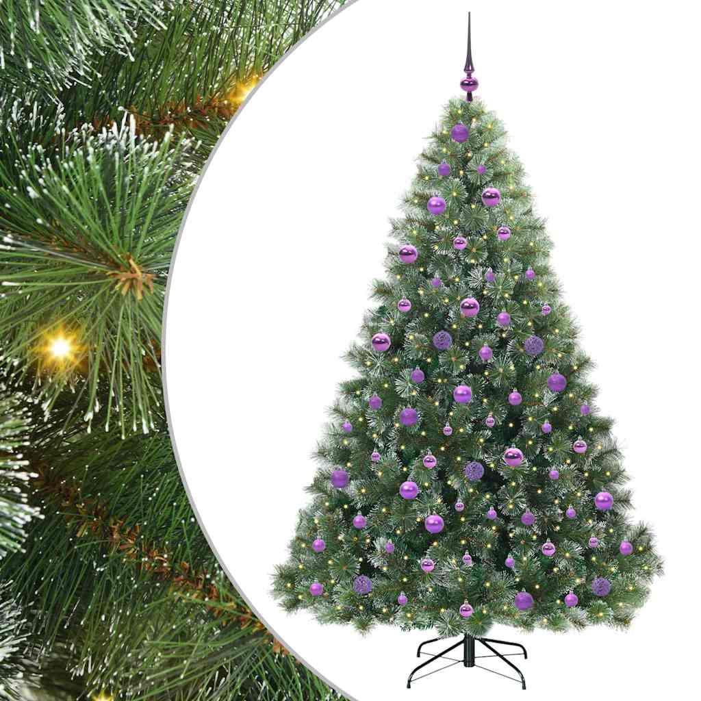 Albero di Natale artificiale con 300 LED Verde 180 cm PE e PVC