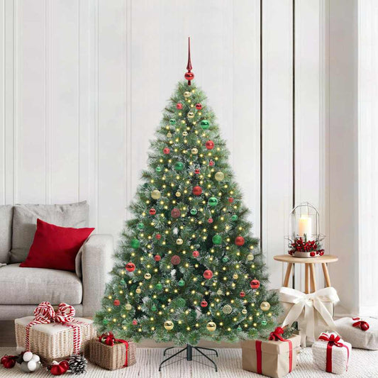 Albero di Natale artificiale con 300 LED Verde 180 cm PE e PVC