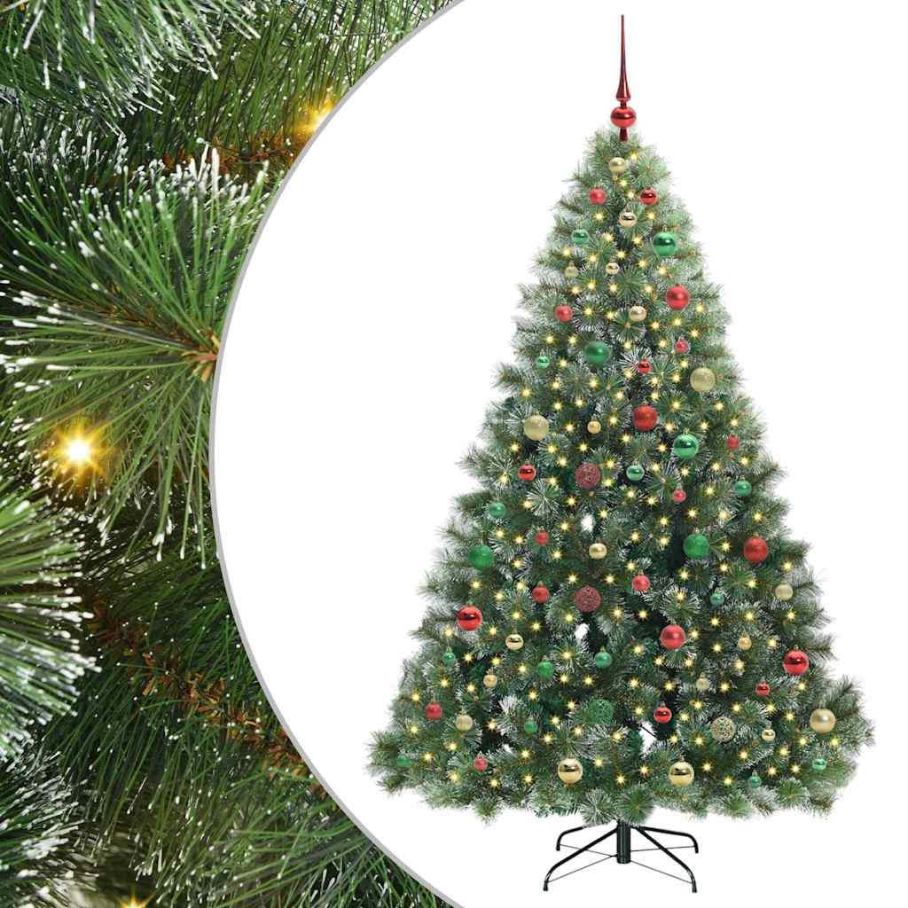 Albero di Natale artificiale con 300 LED Verde 180 cm PE e PVC