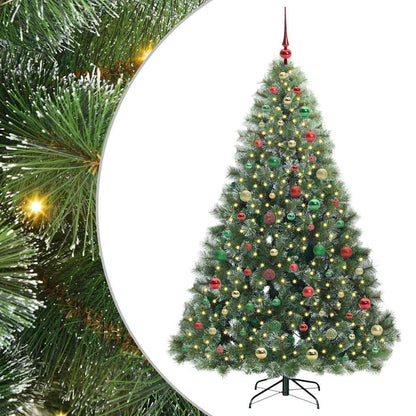 Albero di Natale artificiale con 300 LED Verde 180 cm PE e PVC