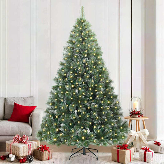 Albero di Natale artificiale con 300 LED Verde 210 cm PE e PVC