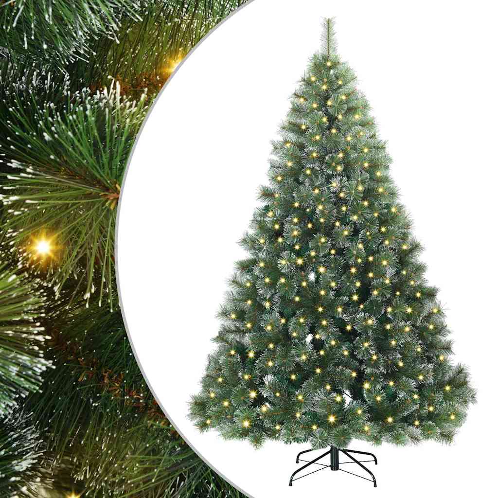 Albero di Natale artificiale con 300 LED Verde 210 cm PE e PVC