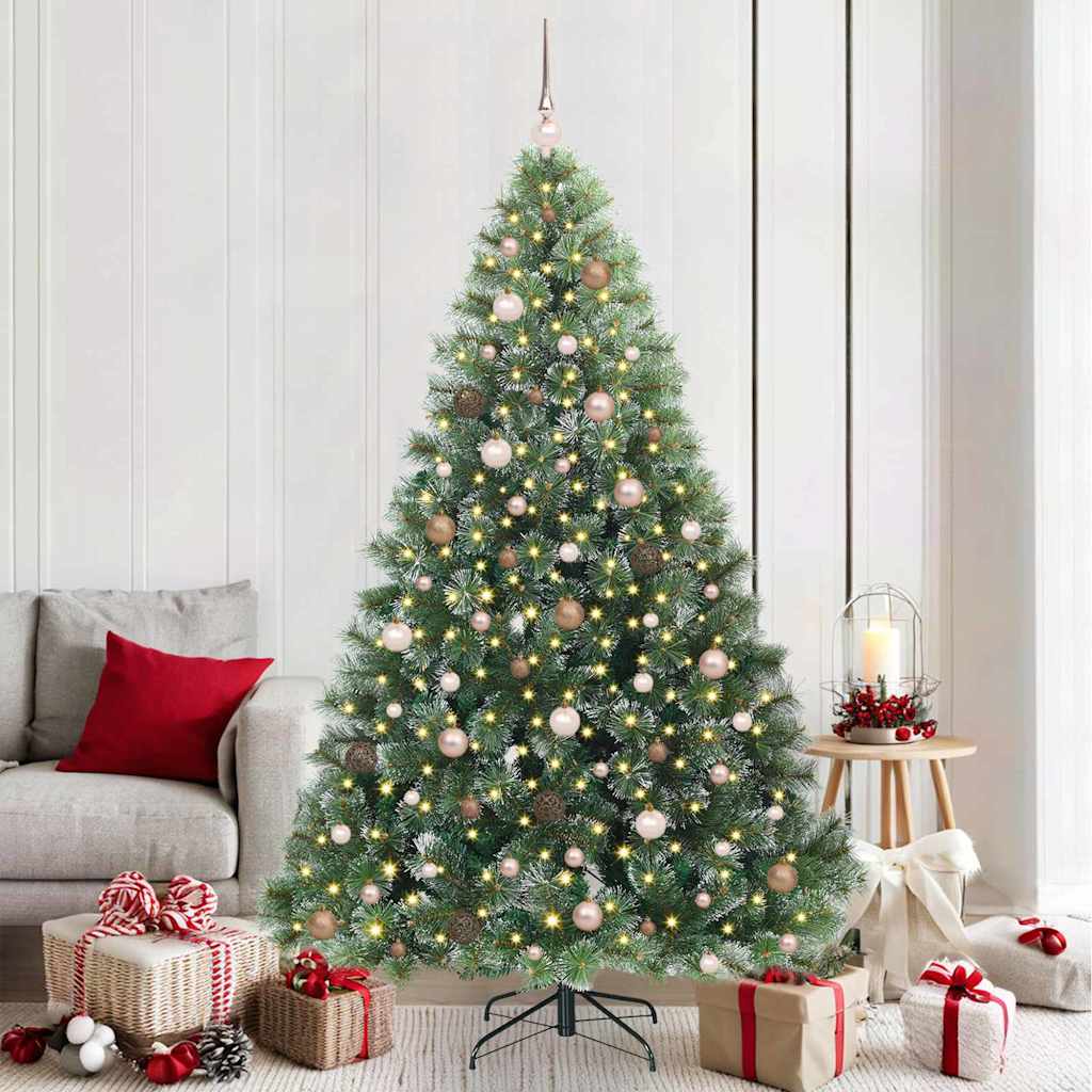 Albero di Natale artificiale con 300 LED Verde 210 cm PE e PVC