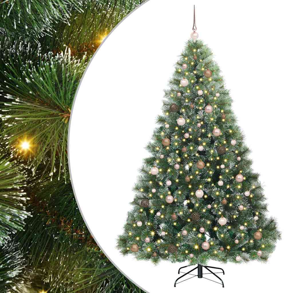 Albero di Natale artificiale con 300 LED Verde 210 cm PE e PVC