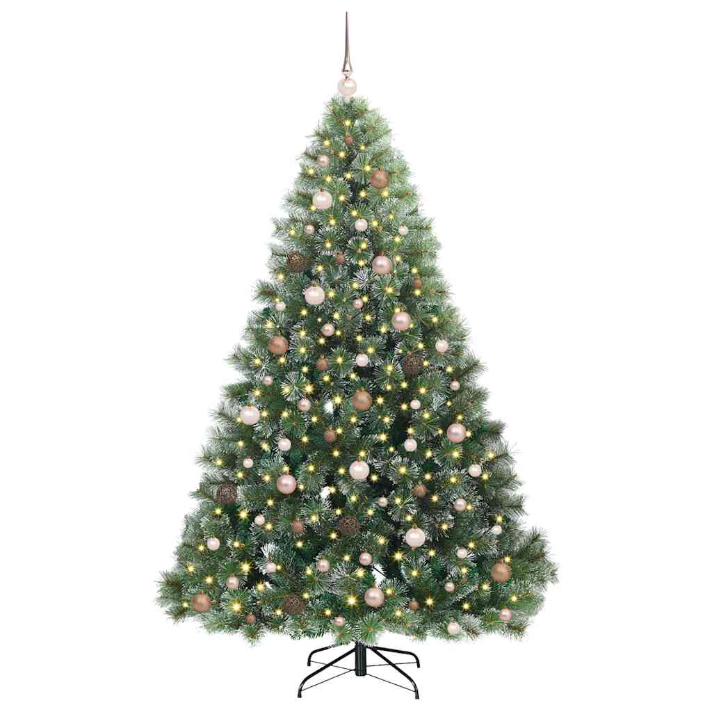 Albero di Natale artificiale con 300 LED Verde 210 cm PE e PVC