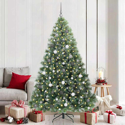 Albero di Natale artificiale con 300 LED Verde 210 cm PE e PVC