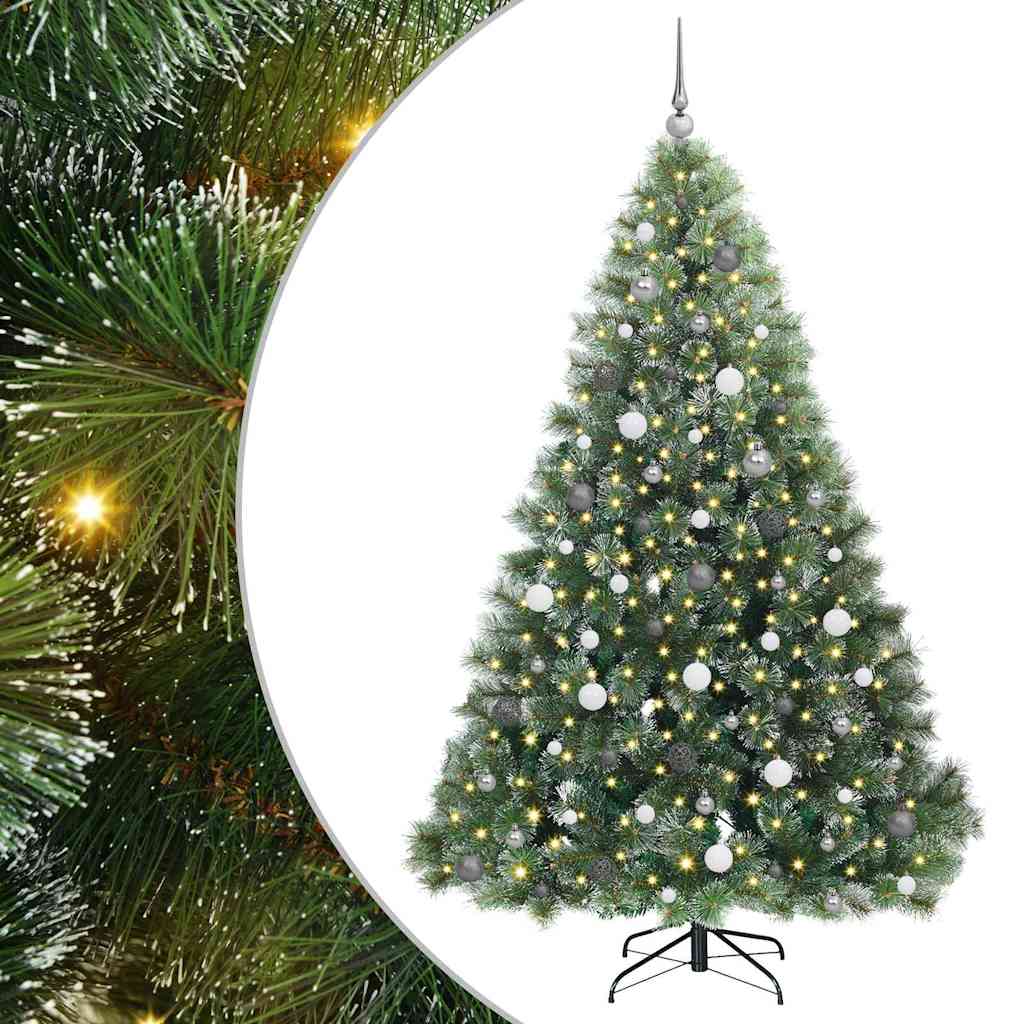 Albero di Natale artificiale con 300 LED Verde 210 cm PE e PVC