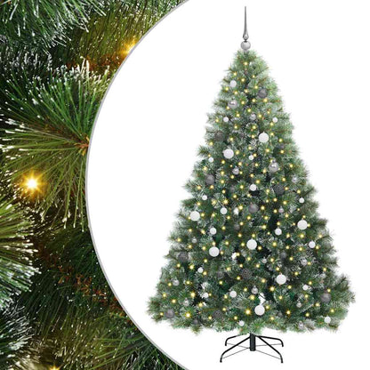 Albero di Natale artificiale con 300 LED Verde 210 cm PE e PVC