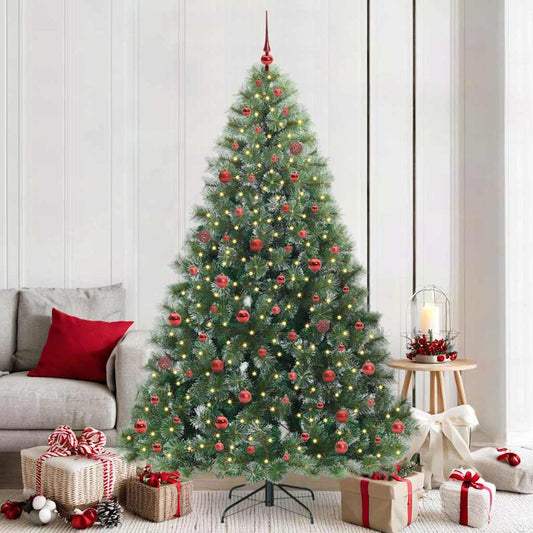 Albero di Natale artificiale con 300 LED Verde 210 cm PE e PVC