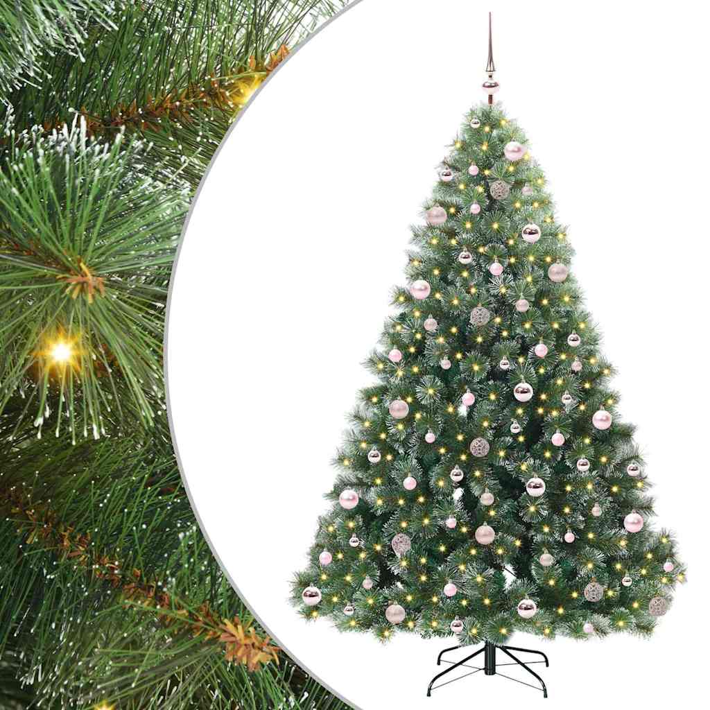 Albero di Natale artificiale con 300 LED Verde 210 cm PE e PVC