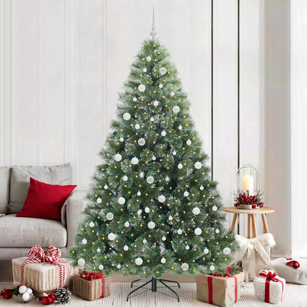 Albero di Natale artificiale con 300 LED Verde 210 cm PE e PVC