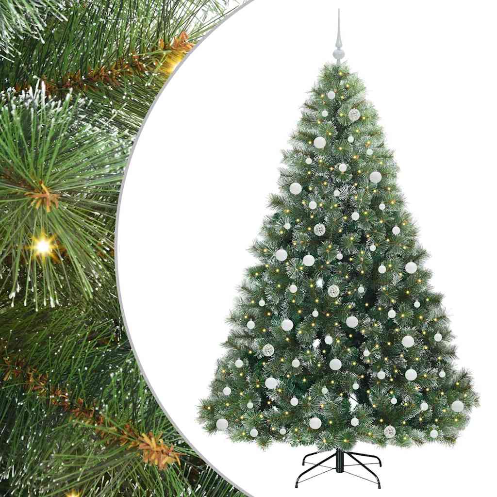 Albero di Natale artificiale con 300 LED Verde 210 cm PE e PVC