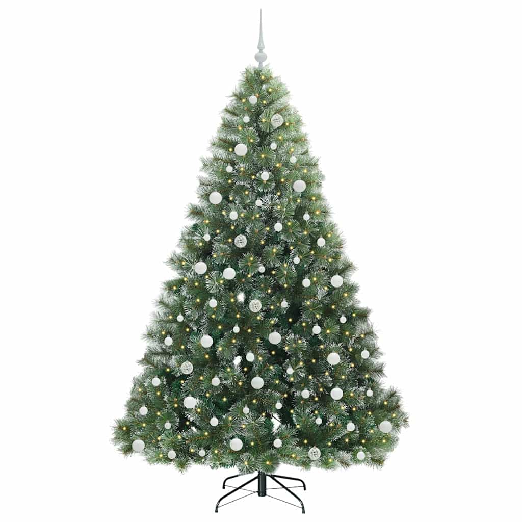 Albero di Natale artificiale con 300 LED Verde 210 cm PE e PVC