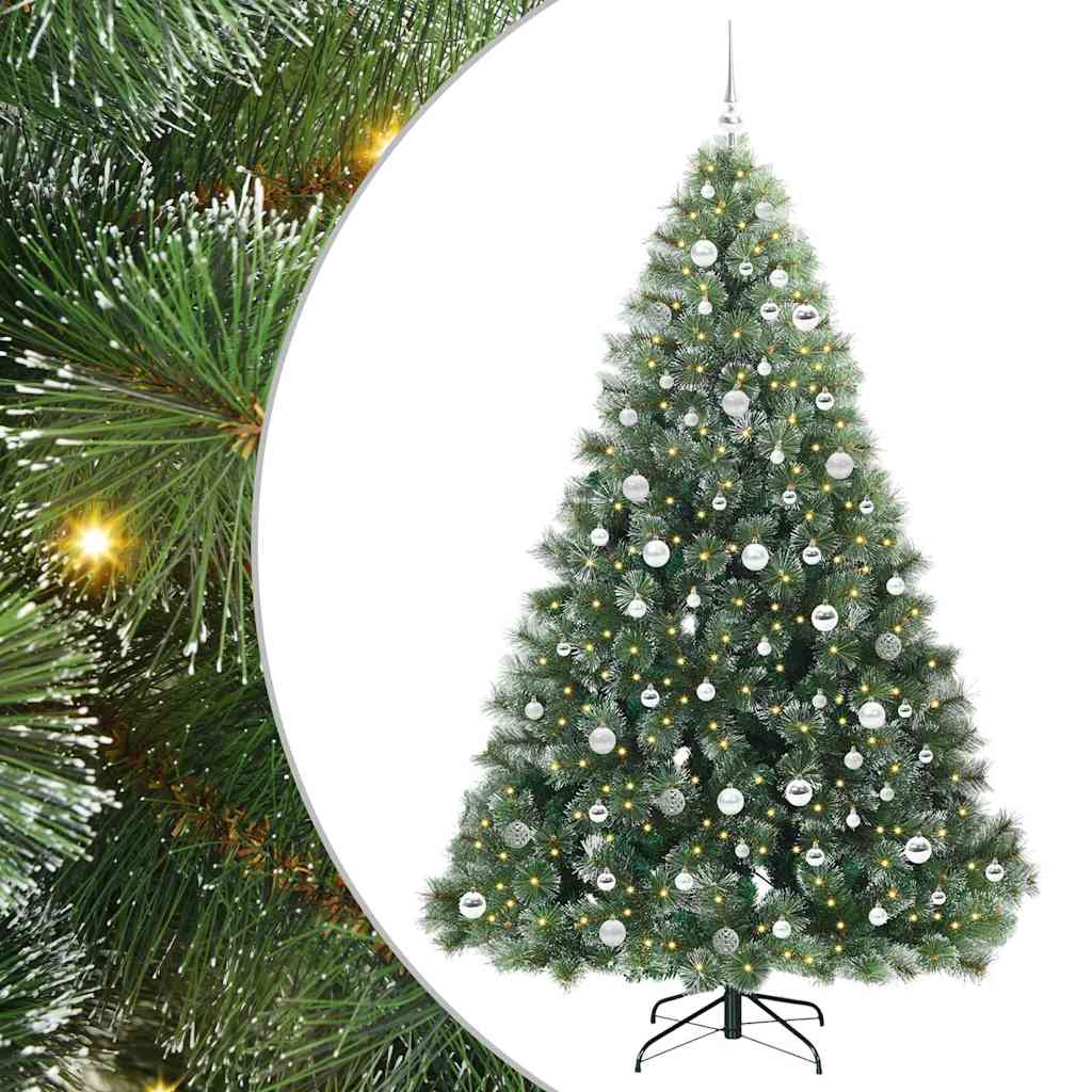 Albero di Natale artificiale con 300 LED Verde 210 cm PE e PVC