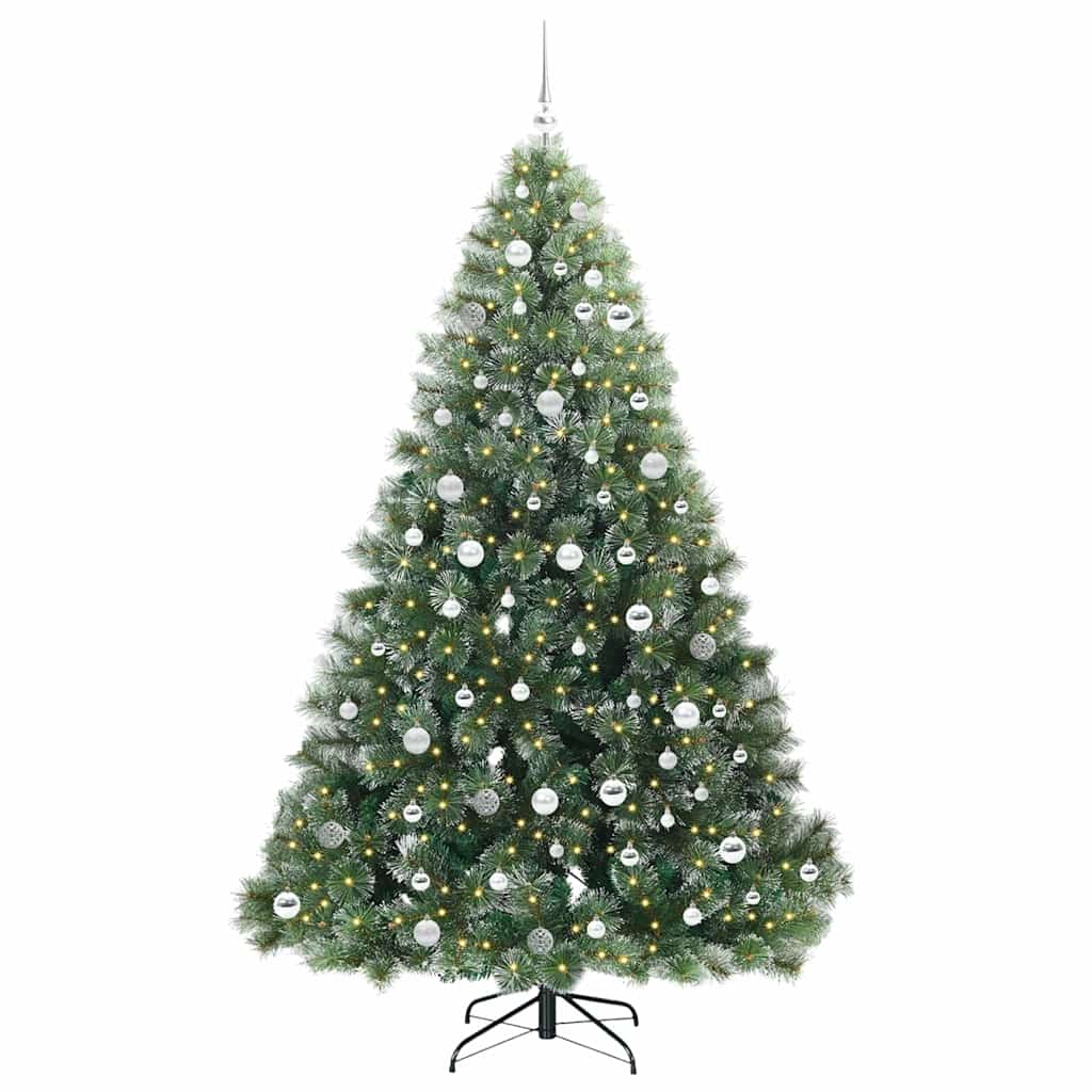 Albero di Natale artificiale con 300 LED Verde 210 cm PE e PVC