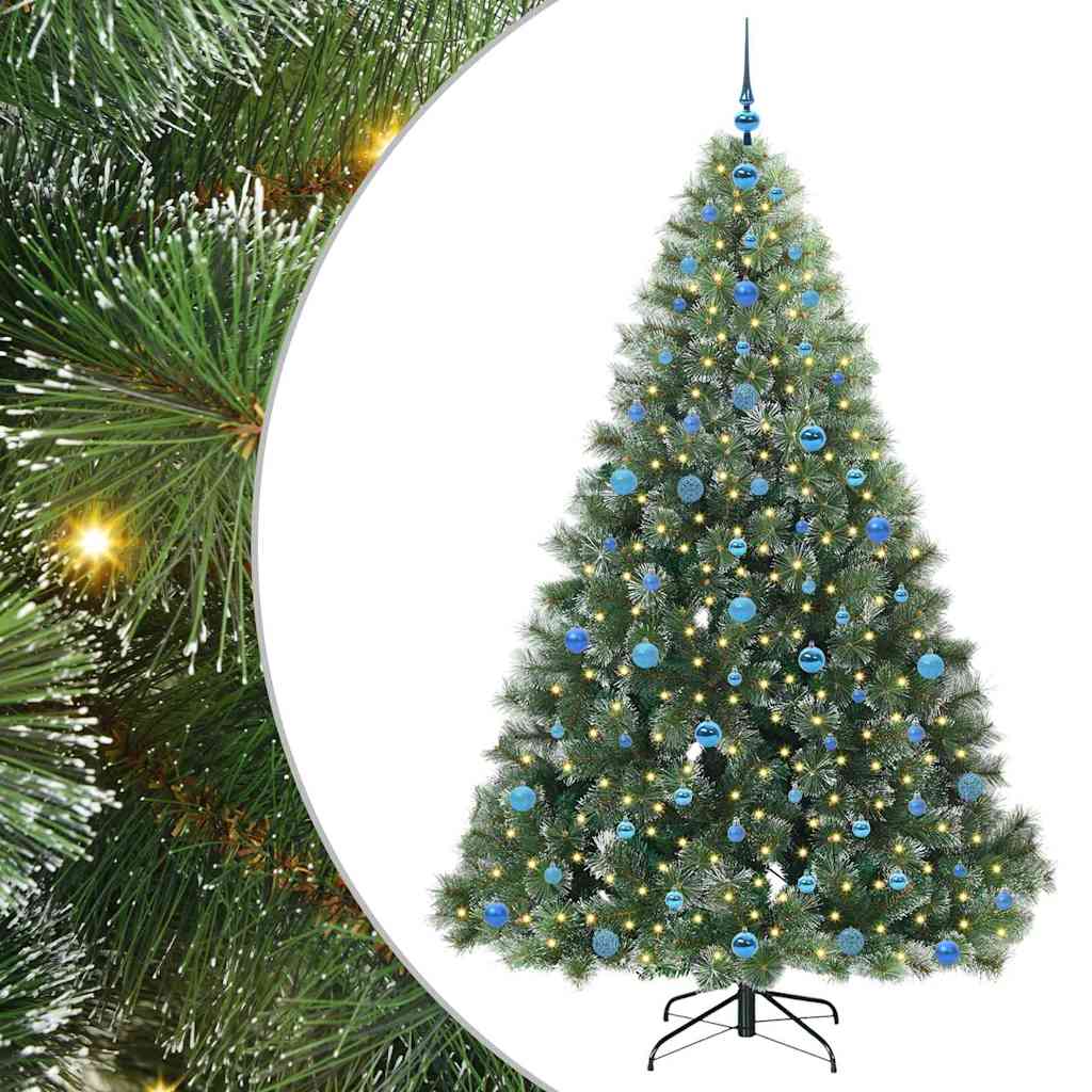 Albero di Natale artificiale con 300 LED Verde 210 cm PE e PVC