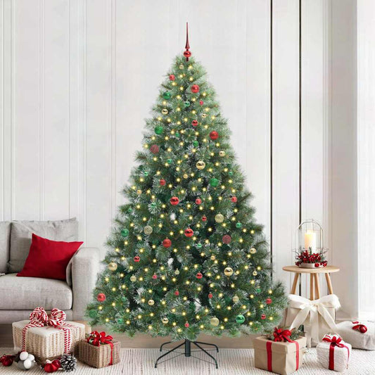 Albero di Natale artificiale con 300 LED Verde 210 cm PE e PVC