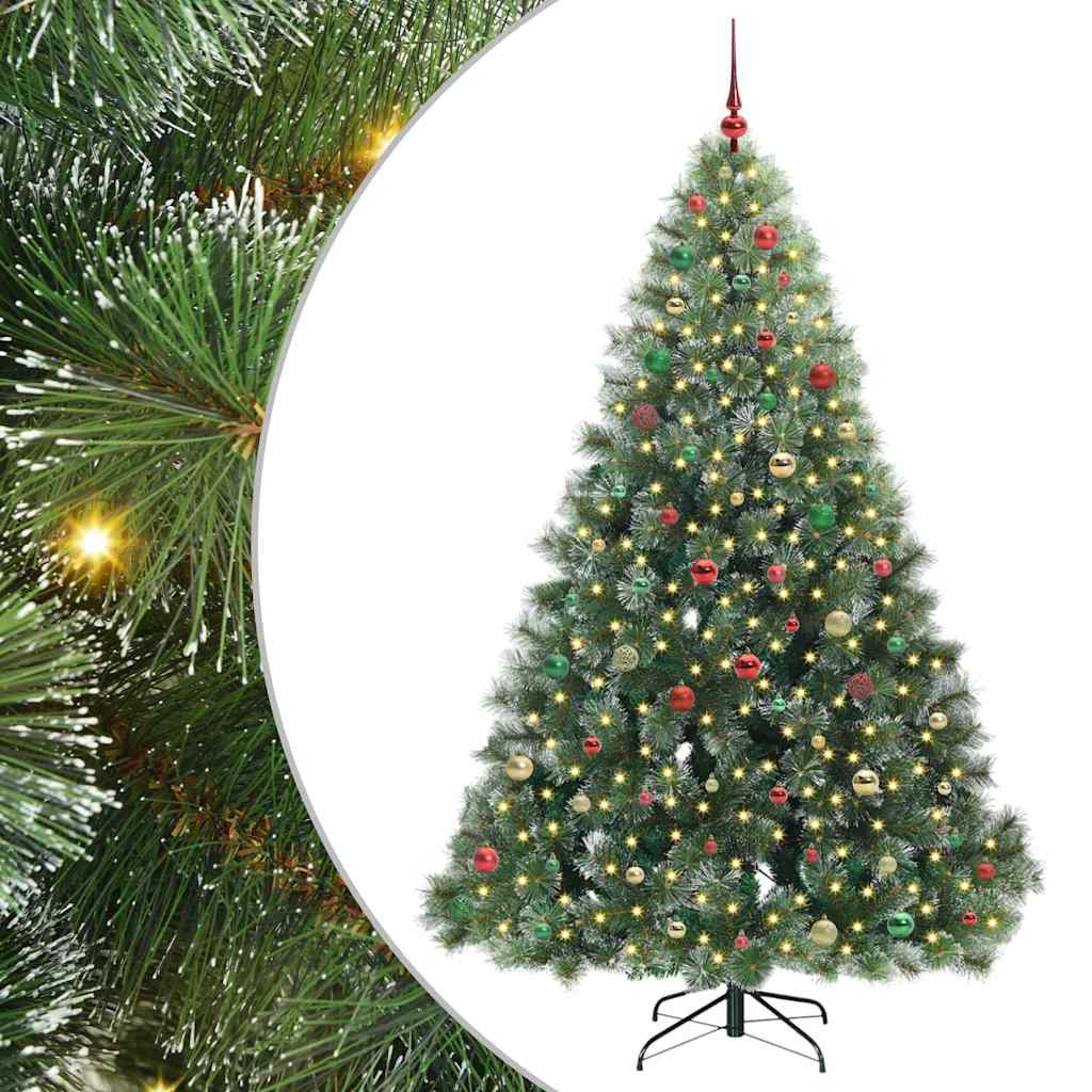 Albero di Natale artificiale con 300 LED Verde 210 cm PE e PVC