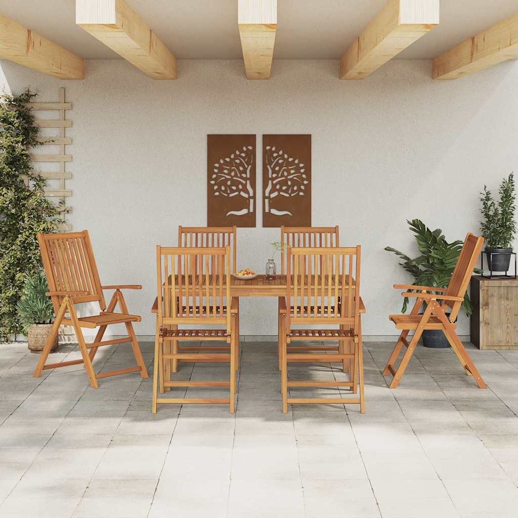 Set da Pranzo per Giardino Pieghevole 7 pcs Marrone | homemem39