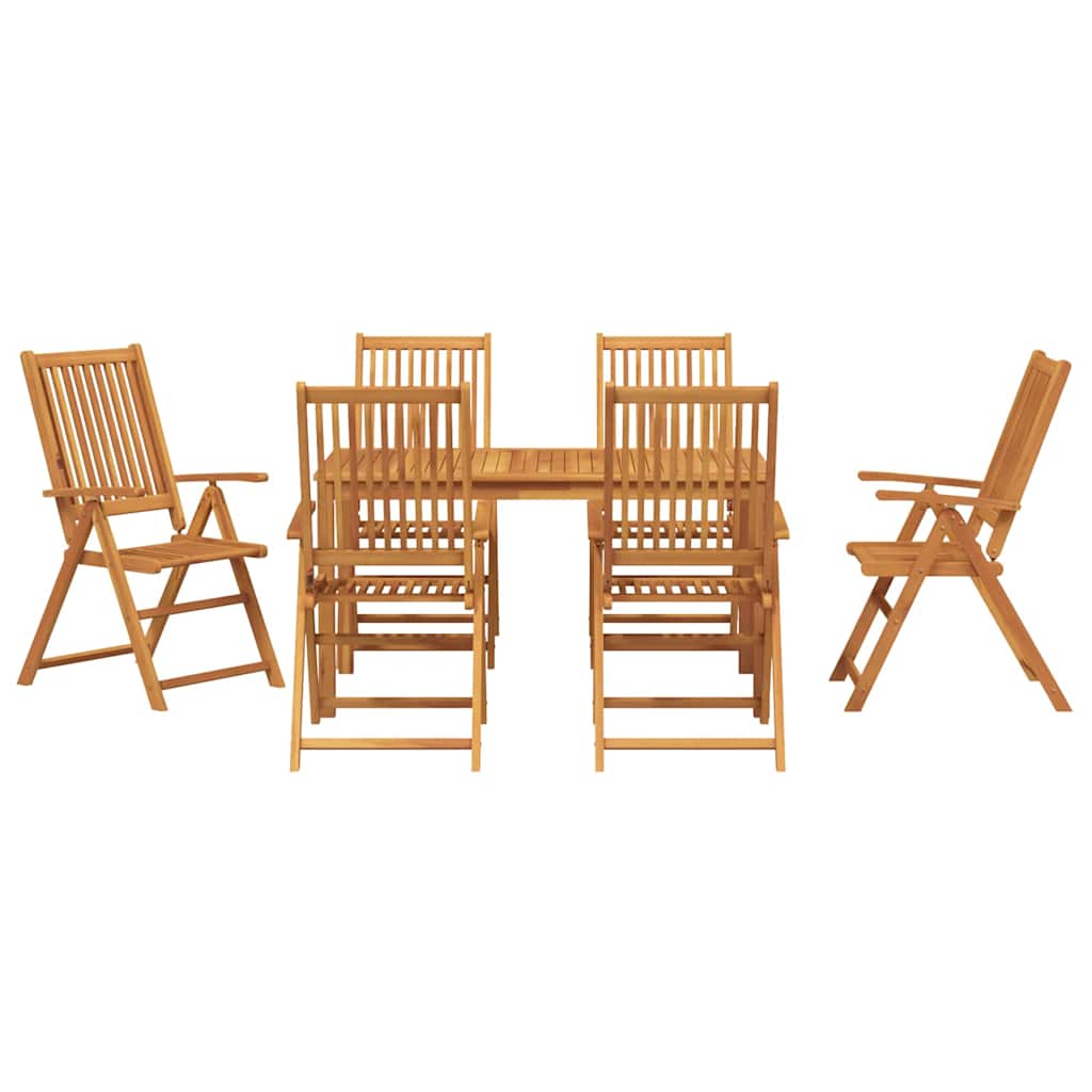 Set da Pranzo per Giardino Pieghevole 7 pcs Marrone | homemem39