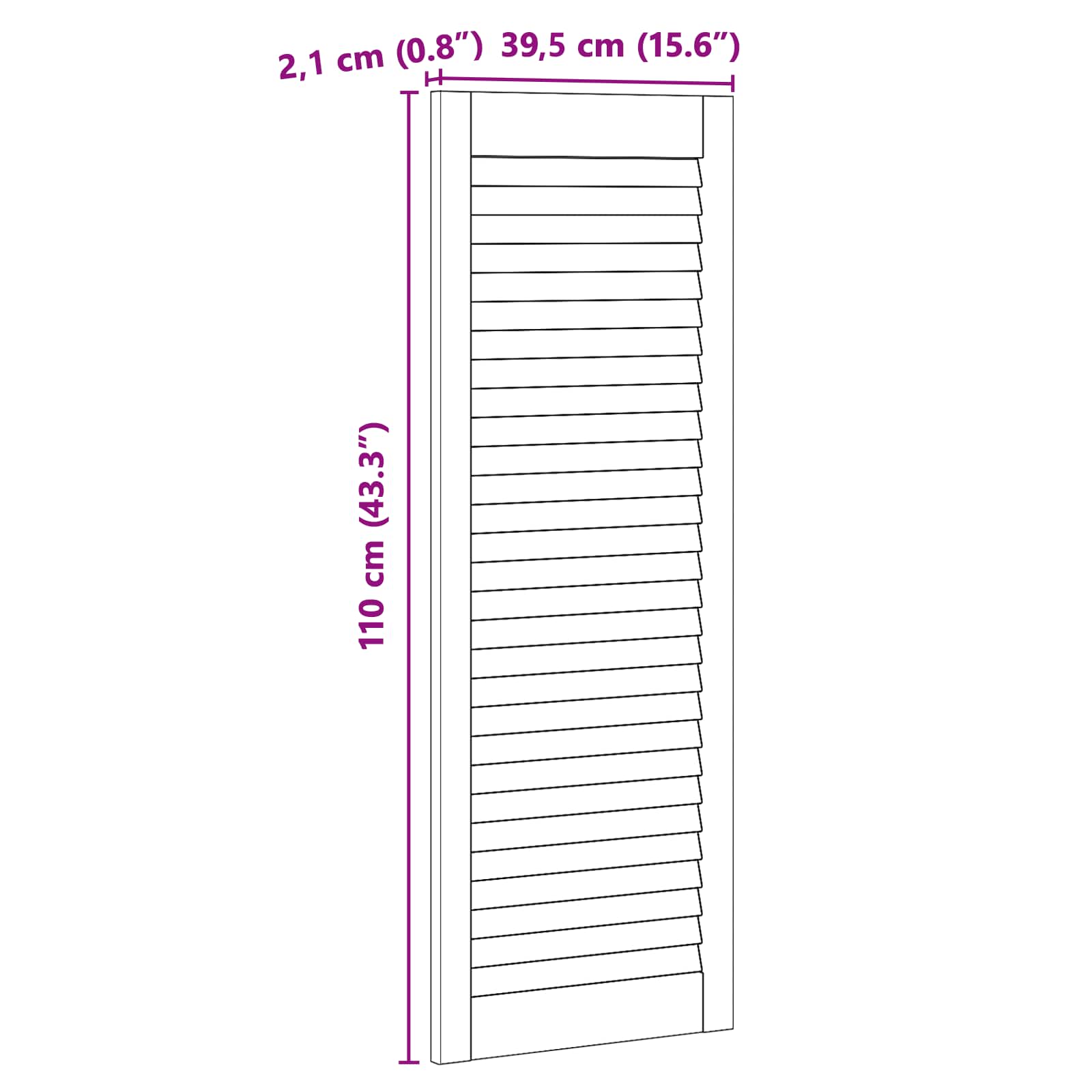 Porta per Armadio con porta 2 pcs Naturale 110 x 2,1 x 39,5 cm | homemem39