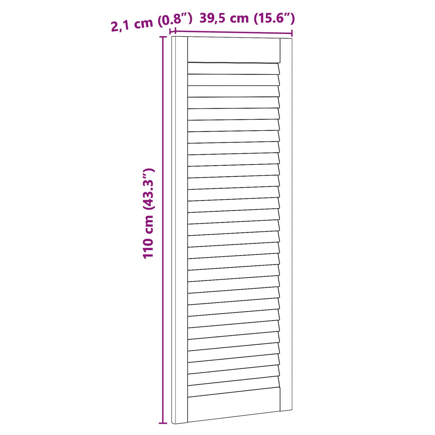Porta per Armadio con porta 2 pcs Naturale 110 x 2,1 x 39,5 cm | homemem39