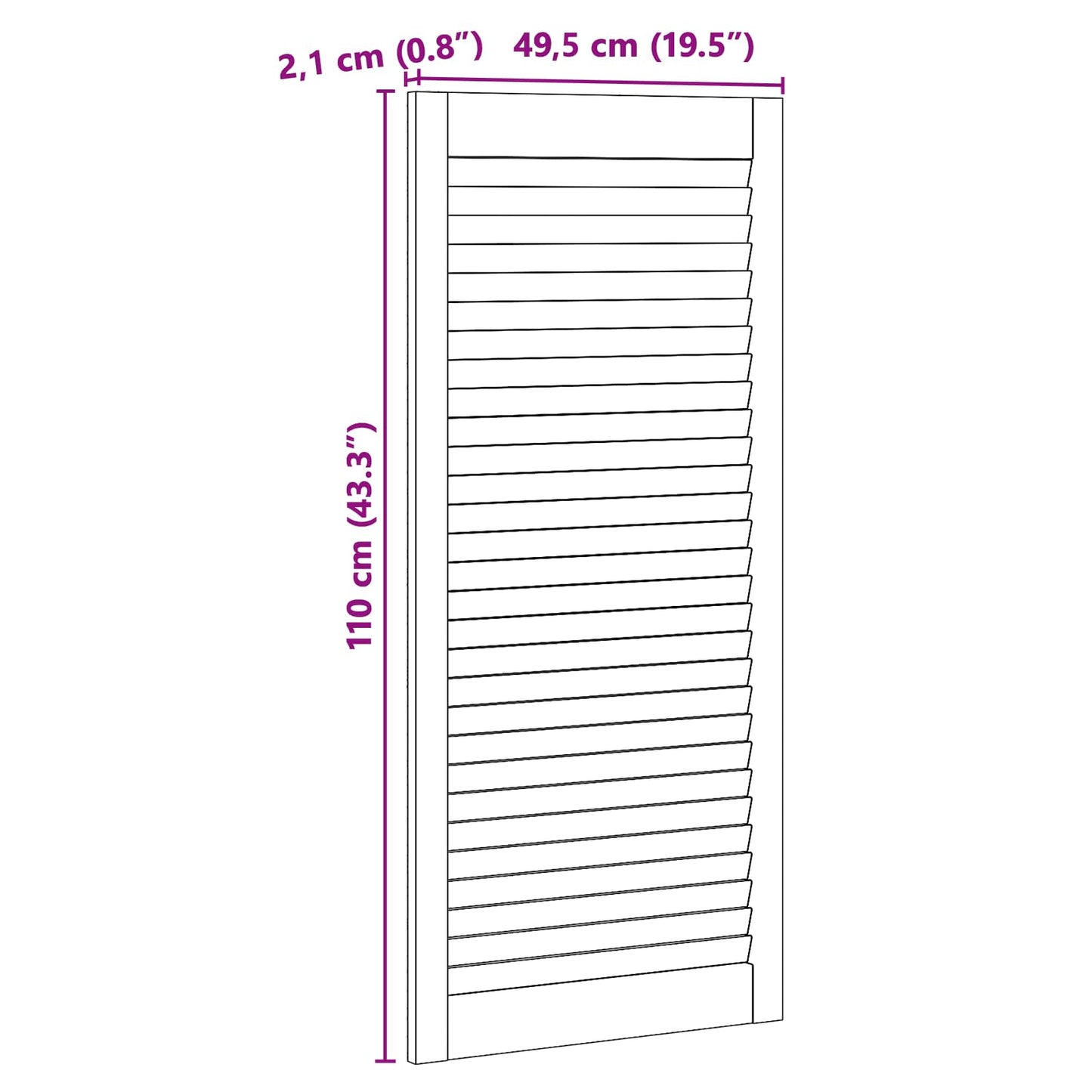 Porta per Armadio con porta 2 pcs Naturale 49,5 x 2,1 x 110 cm | homemem39