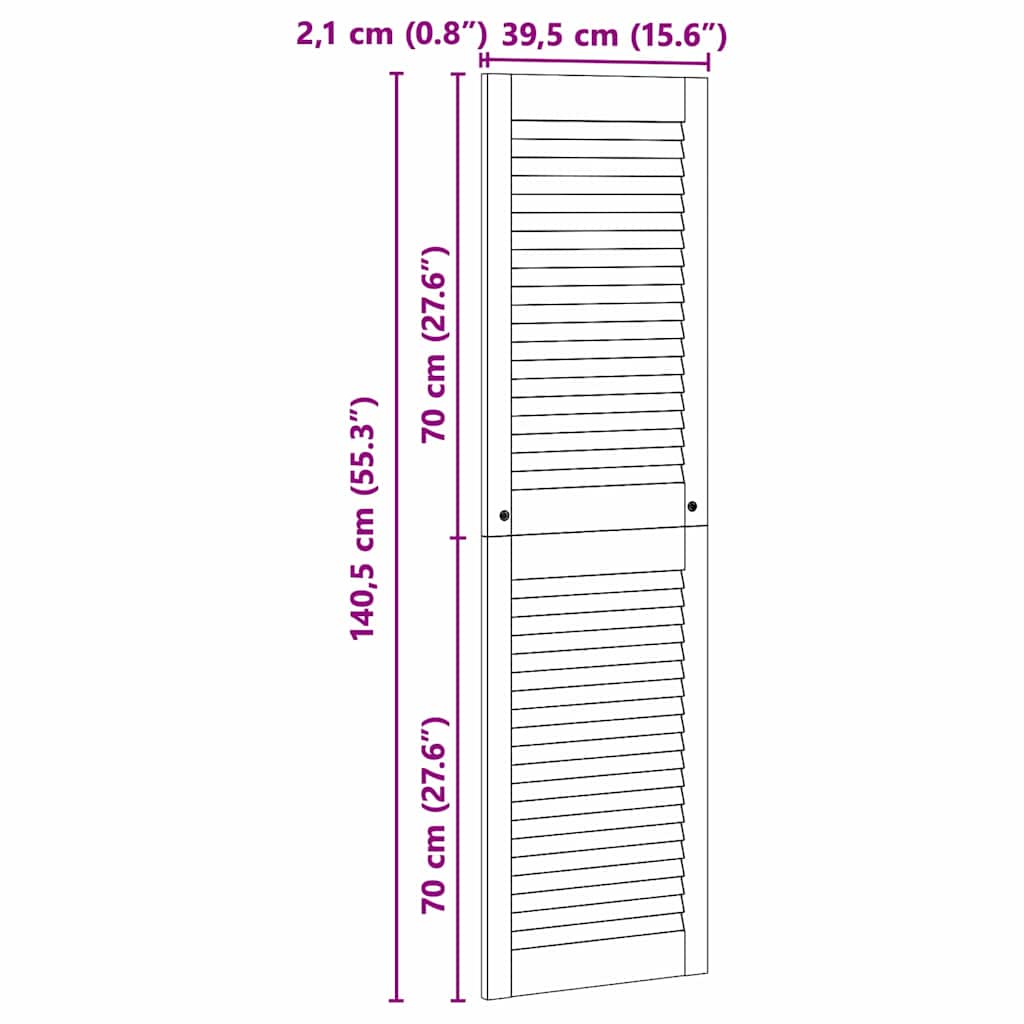 Porte per Armadi Altro 2 pcs Marrone 140.5 x 39.5 x 2.1 cm
