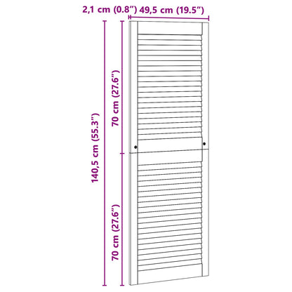 Porta per Armadio 2 pcs Naturale 49,5 x 2,1 x 140,5 cm | homemem39