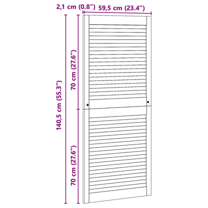Porta per Armadio 2 pcs Naturale 140,5 x 2,1 x 59,5 cm | homemem39