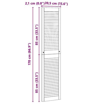Porte per Armadi Altro 2 pcs Marrone 170 x 39.5 x 2.1 cm