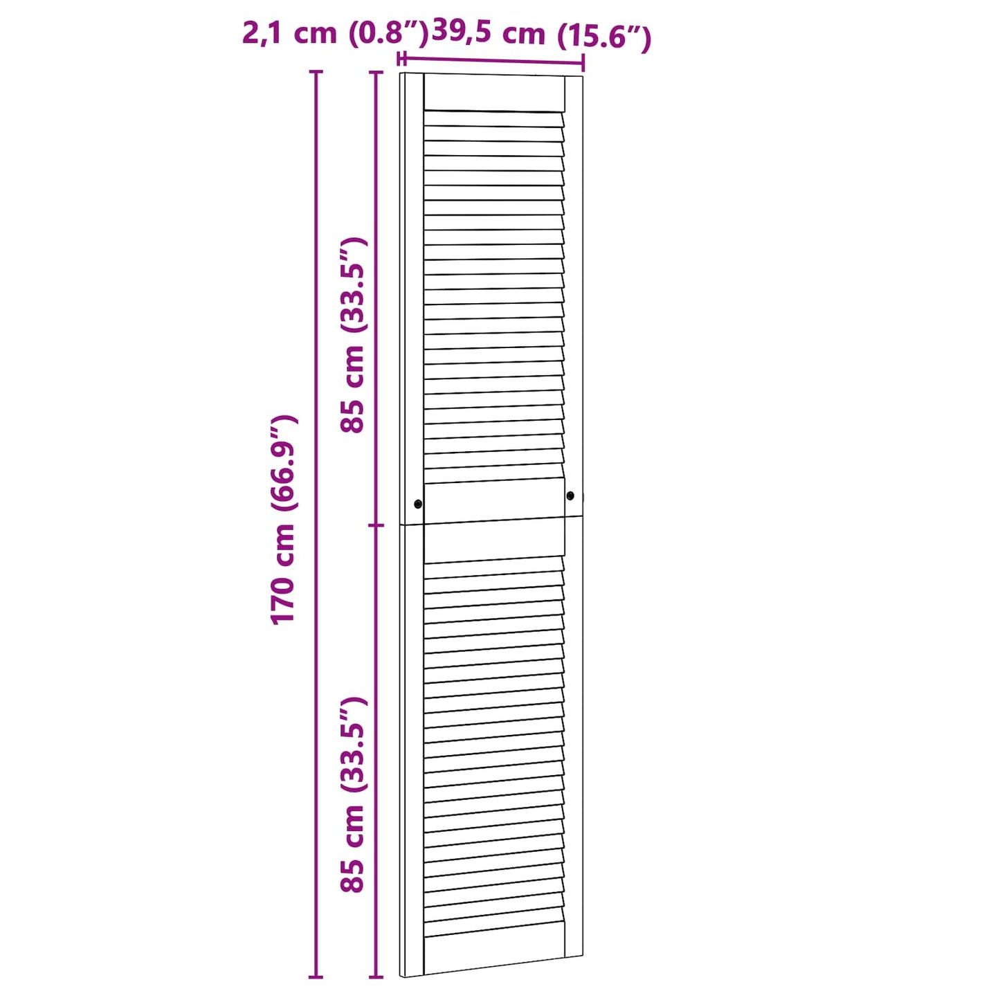 Porta per Armadio con porta 2 pcs Naturale 170 x 2,1 x 39,5 cm | homemem39