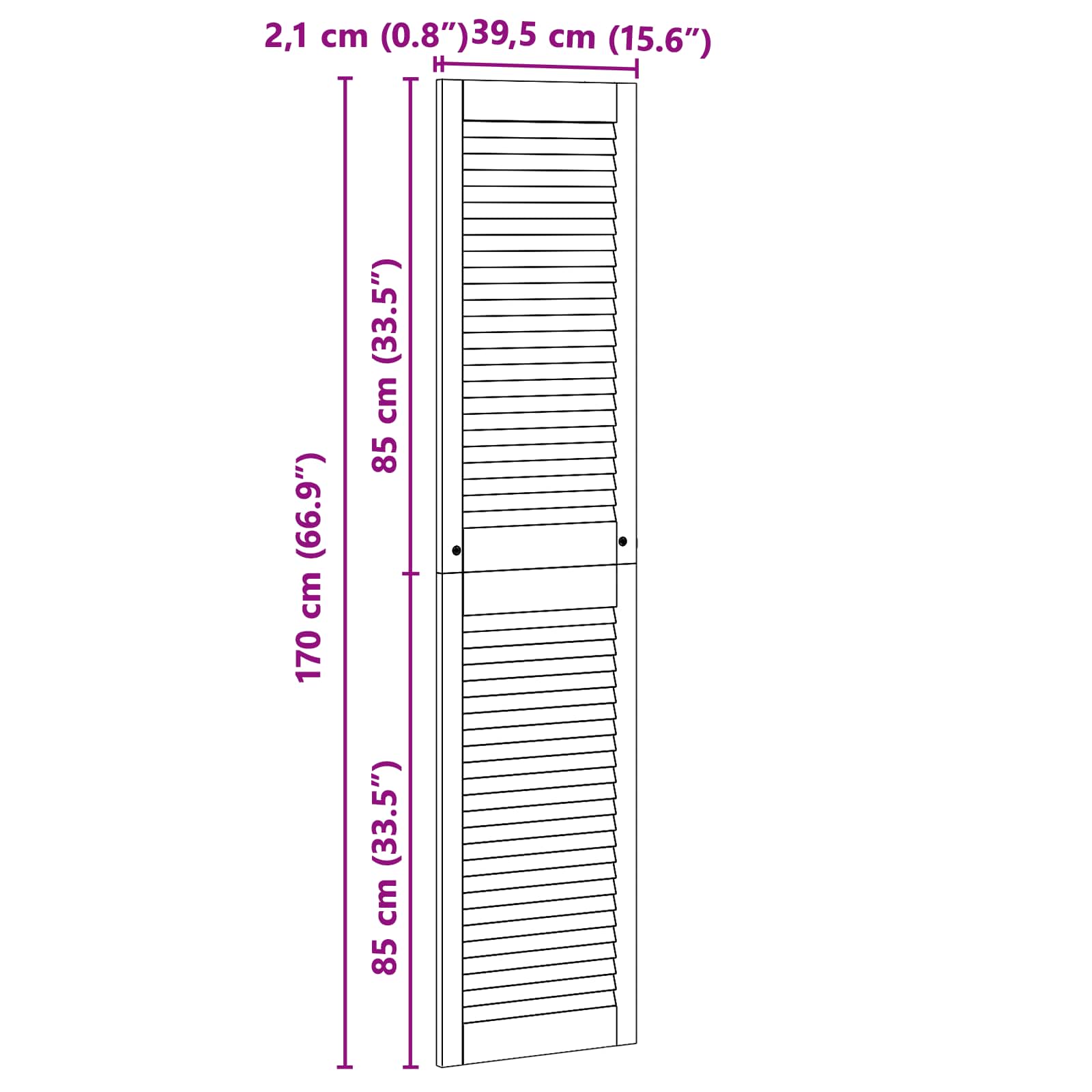 Porta per Armadio con porta 2 pcs Naturale 170 x 2,1 x 39,5 cm | homemem39