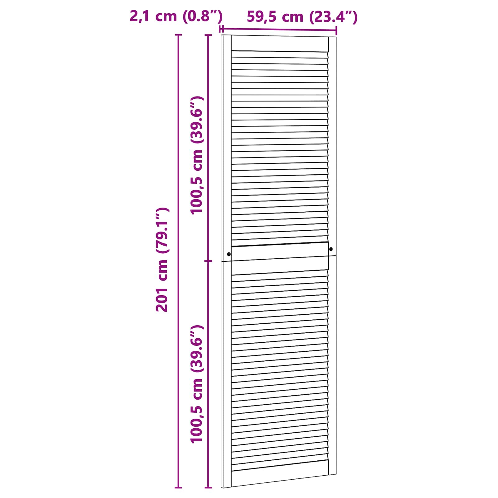 Porta per Armadio con porta 2 pcs Naturale 201 x 2,1 x 59,5 cm | homemem39
