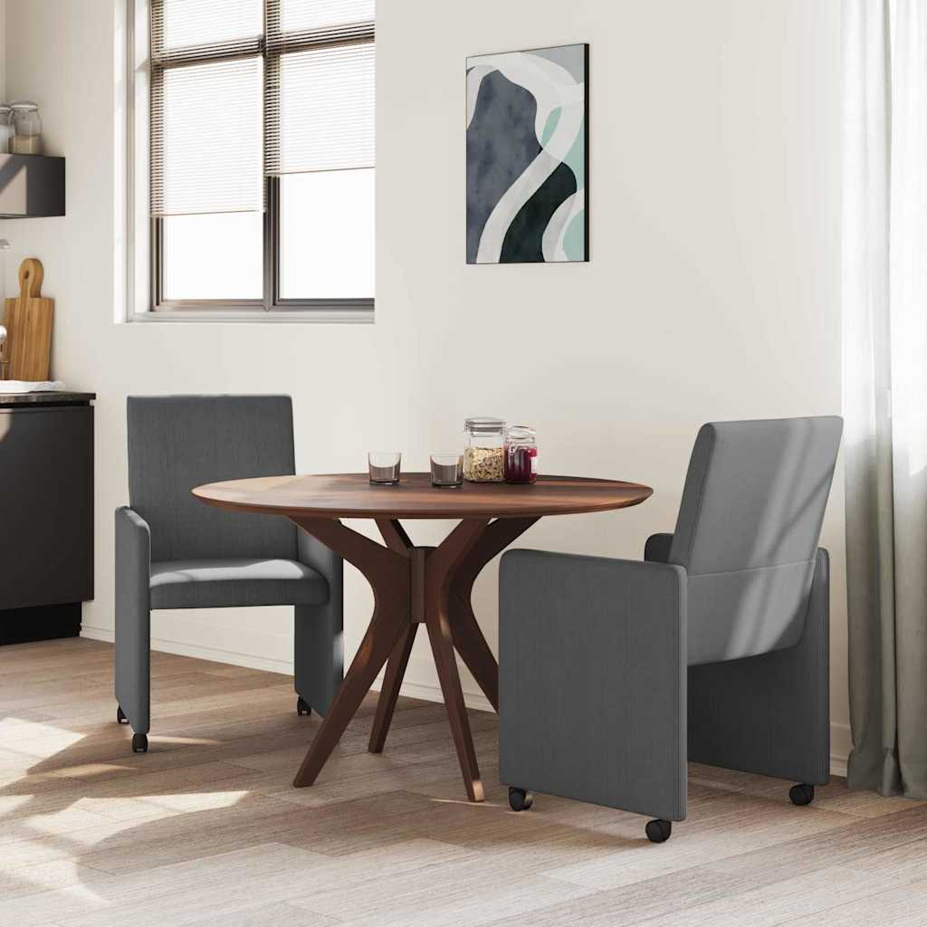Sedie da Pranzo con Ruote 2 pcs Grigio scuro 57 x 66 x 94 cm