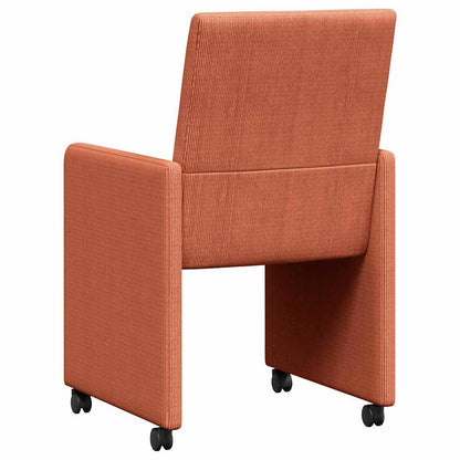 Sedie da Pranzo con Ruote 2 pcs Rosso arancio 57 x 66 x 94 cm