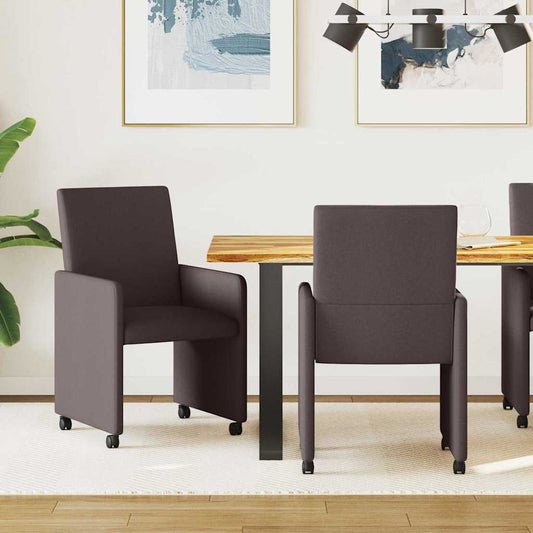 Sedie da Pranzo con Ruote 2 pcs Marrone Scuro 57 x 66 x 94 cm | homemem39