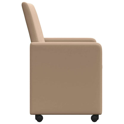 Sedie da Pranzo con Ruote 2 pcs Cappuccino 57 x 66 x 94 cm