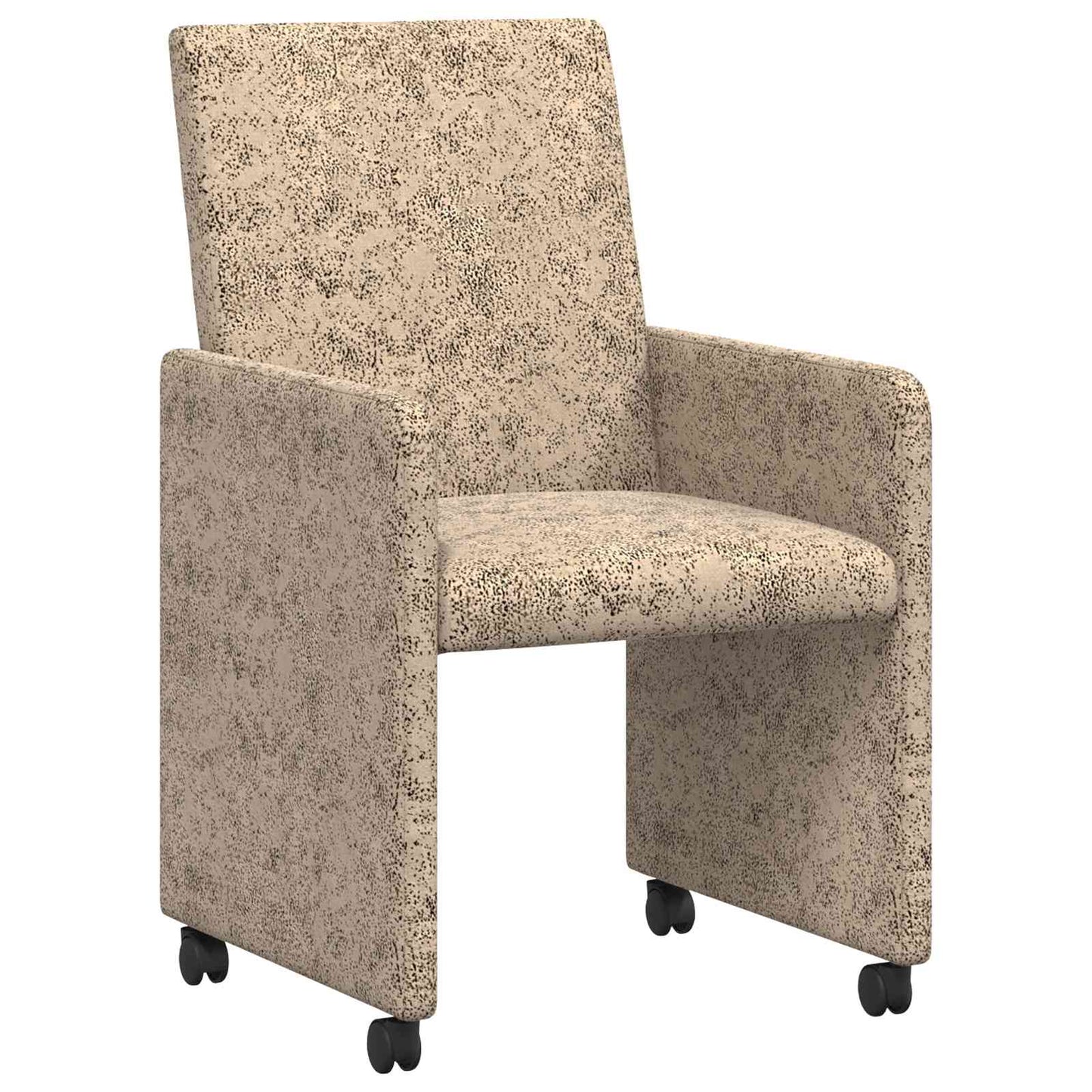 Sedie da Pranzo con Ruote 2 pz Pelle scamosciata sintetica