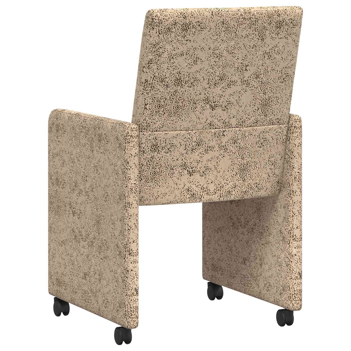 Sedie da Pranzo con Ruote 2 pz Pelle scamosciata sintetica