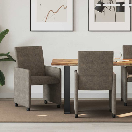 Sedie da Pranzo con Ruote 2 pcs Grigio scuro 57 x 66 x 94 cm | homemem39