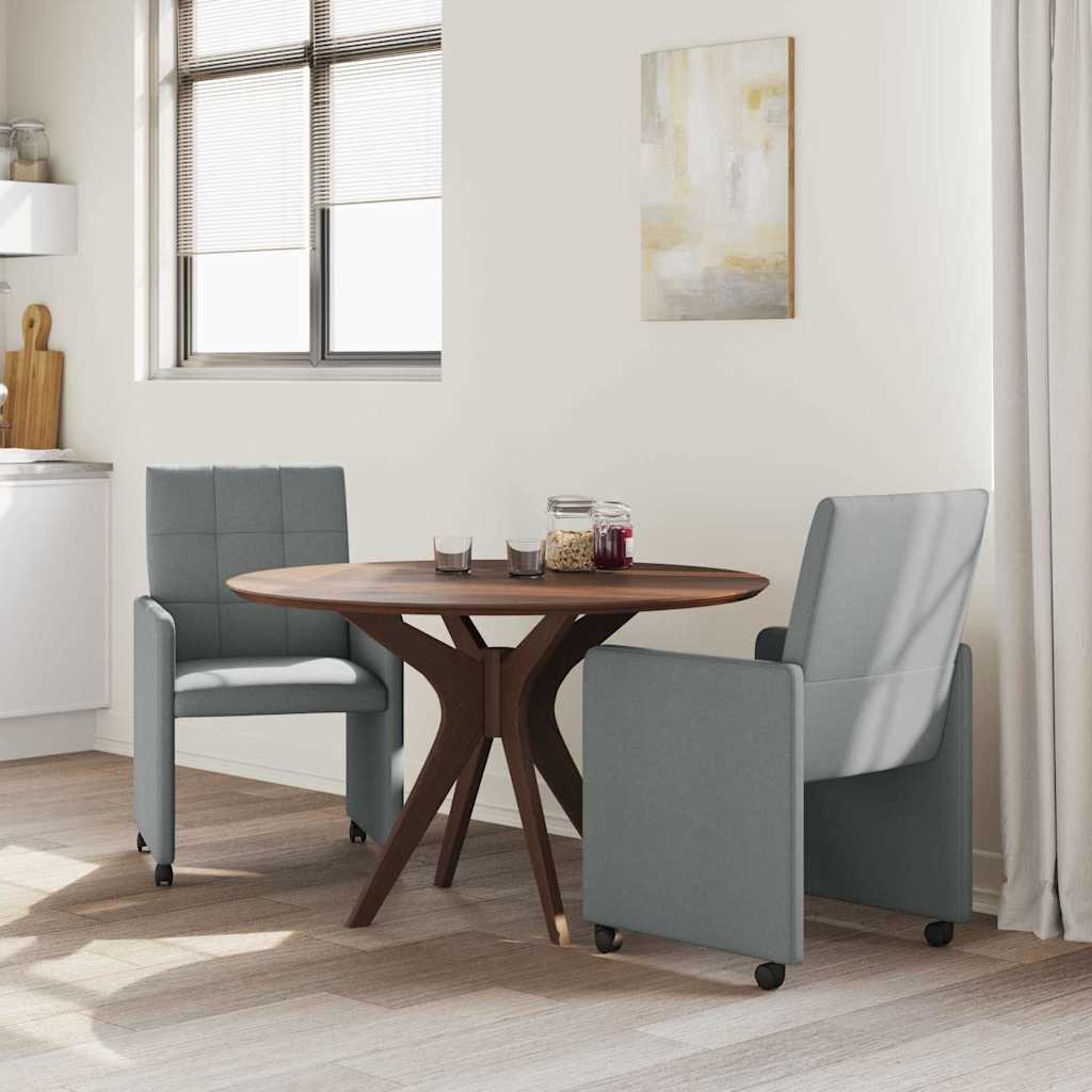 Sedie da Pranzo con Ruote 2 pcs Grigio chiaro 58 x 65 x 94 cm